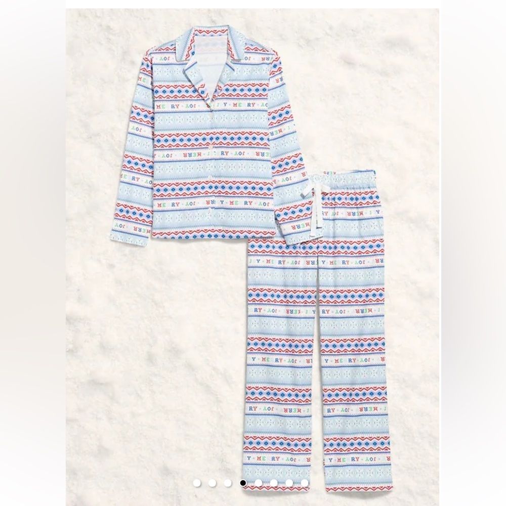 Old Navy Women's holiday Pajama Set - Red, Blue, White Pattern